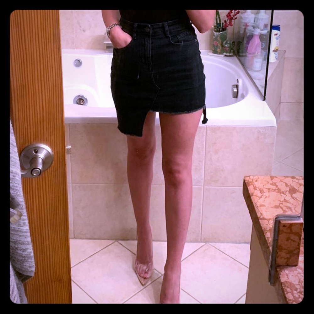 Cut out jean skirt